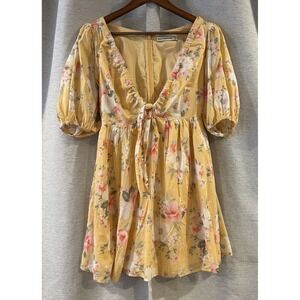Abercrombie & Fitch Women's Floral Deep V-Neck Mini Babydoll‎ Dress Size Small